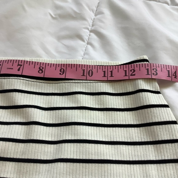 Popular 21 Two Piece Ribbed Skirt and Top Black White Striped Size M - Picture 4 of 8